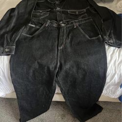 Wu Tang Wu Wear Black Denim Jean Outfit (New)