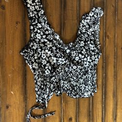 Black and white shirt with florals