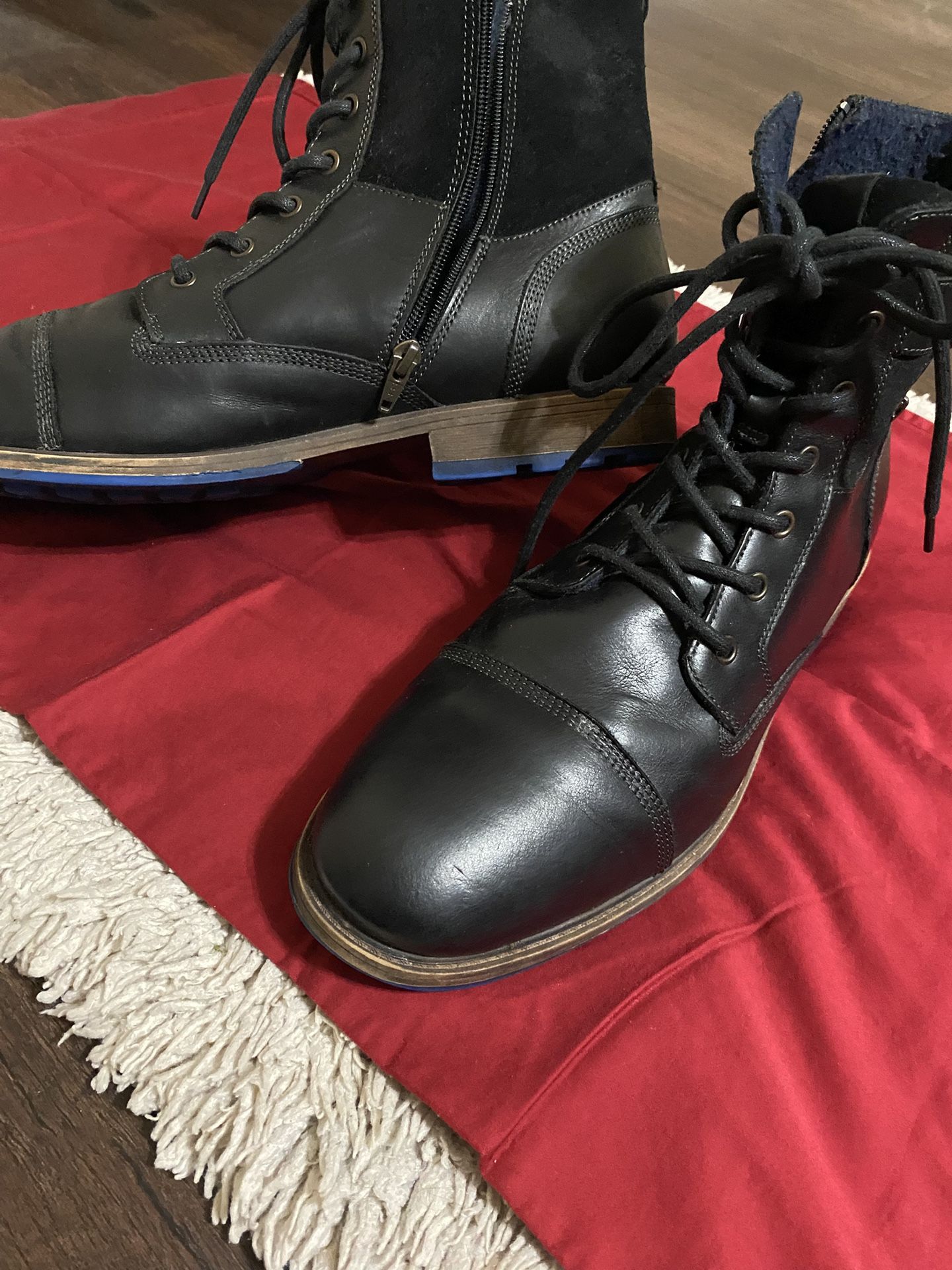 ALDO Ankle Leather & Suede Boots Shoes Size 14 Black