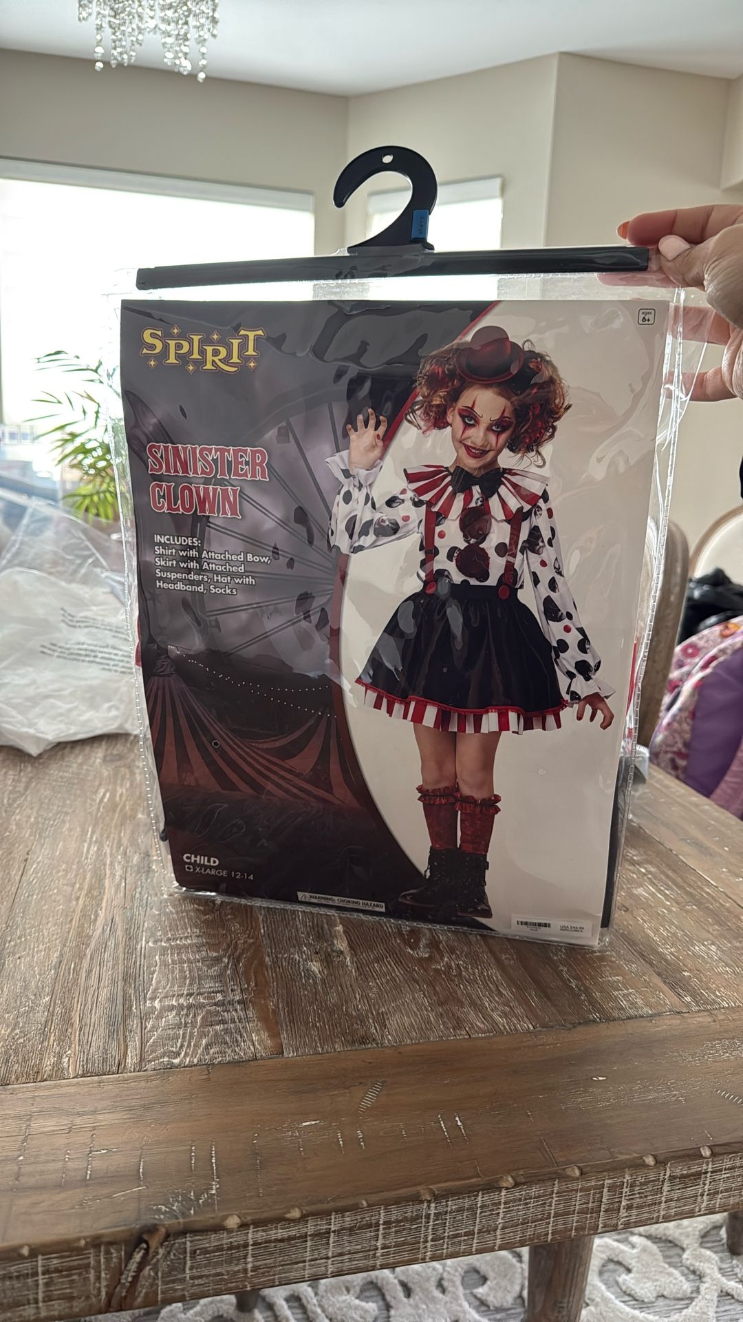 Spirit Halloween Sinister Clown Costume Child Extra Large, 12 To 14 Costume Dress Up Cosplay