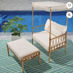 Canopy Chair And Ottoman Set