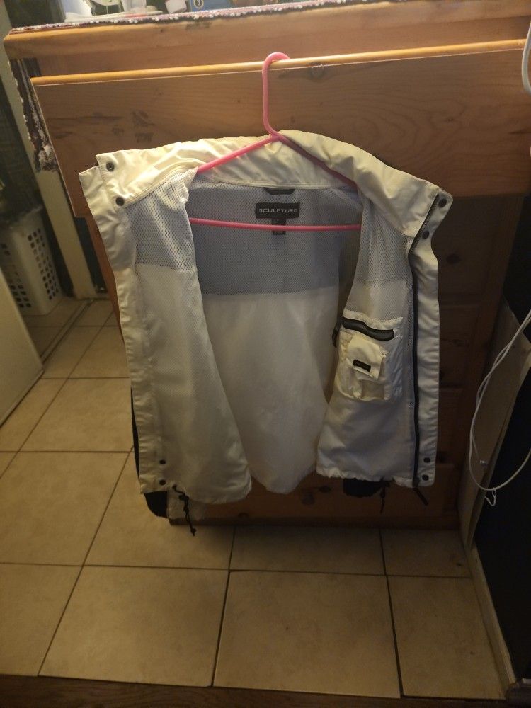 Blue/yellow/oof White Jacket. ( Sculpture)