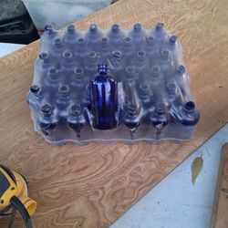 Case 36 Cobalt Blue Glass Bottles 