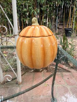 Large Ceramic Pumpkin Cookie Jar