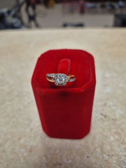 14k Yellow Gold Diamond Engagement Ring