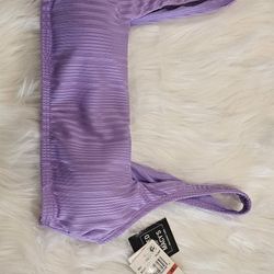 Salt & Cove Juniors' Ribbed Square- Neck Bikini Top, Purple, Xsmall