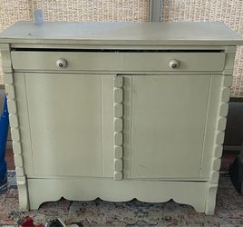Painted Wood Cabinet with Drawer