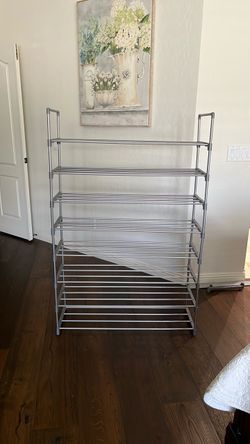 Eight teared tube steel adjustable shoe rack