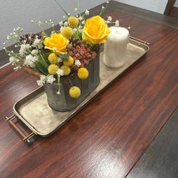 New Handcrafted Beltic Brass & Leather Tray