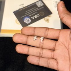 Moissanite Cross Earrings 