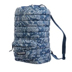 Supreme Puffer  Backpack Blue 