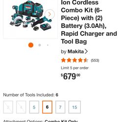 Makita Took Set 6 Piece 