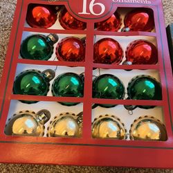 16 Glass Ornaments 