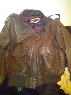 UNISEX BROWN LEATHER BOMBER JACKET