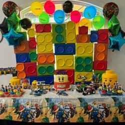 Lego Party Background Lego Photo backdrop Lego Party Decor