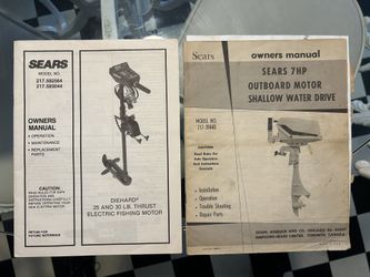 Sears Boat Motor Owners Manual. Ted Williams 7hp And Electric Motor