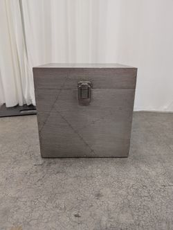 10" Industrial Silver Metal Storage Trunk with Handles