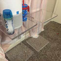 Two Clear Bed Side Night Stands
