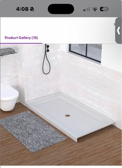New in box TOOLKISS 60 in. L x 32 in. W x 3 1/2 in. H Alcove Single Threshold Shower Pan Base with Center Drain in White