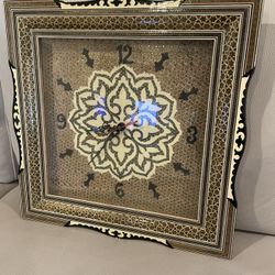 Inlaid Wood Wall Clock