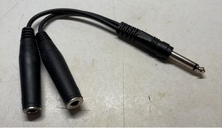 1/4" TS to Dual 1/4" TSF (Female) Cable (6")