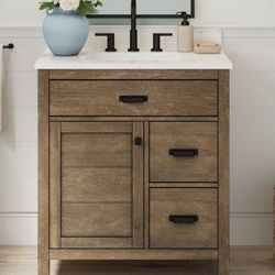 Stanhope 31 in. Single Sink Reclaimed Oak Bath Vanity