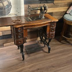 Antique White Sewing Machine
