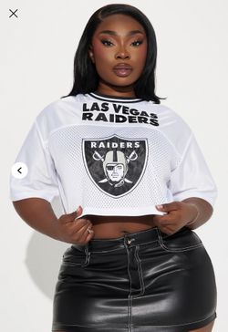 Raiders Cropped Mesh Top Ladies Raiders Womans Football Jersey Sexy Top Large