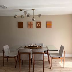 West Elm Jensen Table 76” & 6 Framework Chairs