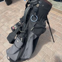 wilson golf stand bag  With double shoulder strap and club dividers . 