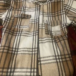 Long Plaid Jacket Size Large $20