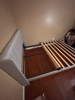 Grey queen bed frame