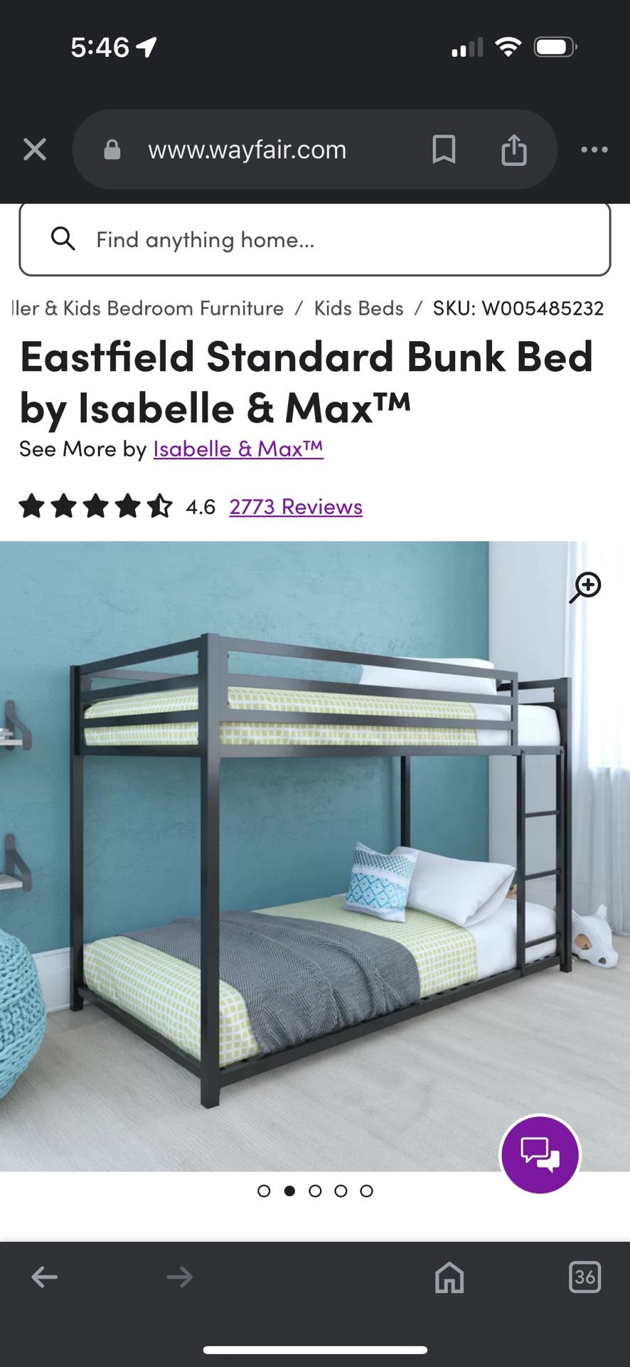 Full Bunk Bed Unopened Box