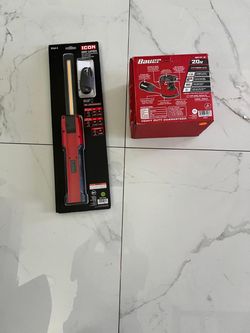 Bauer 20v orbital sander new / and icon 1000 Lumens light new asking $75 for both thanks