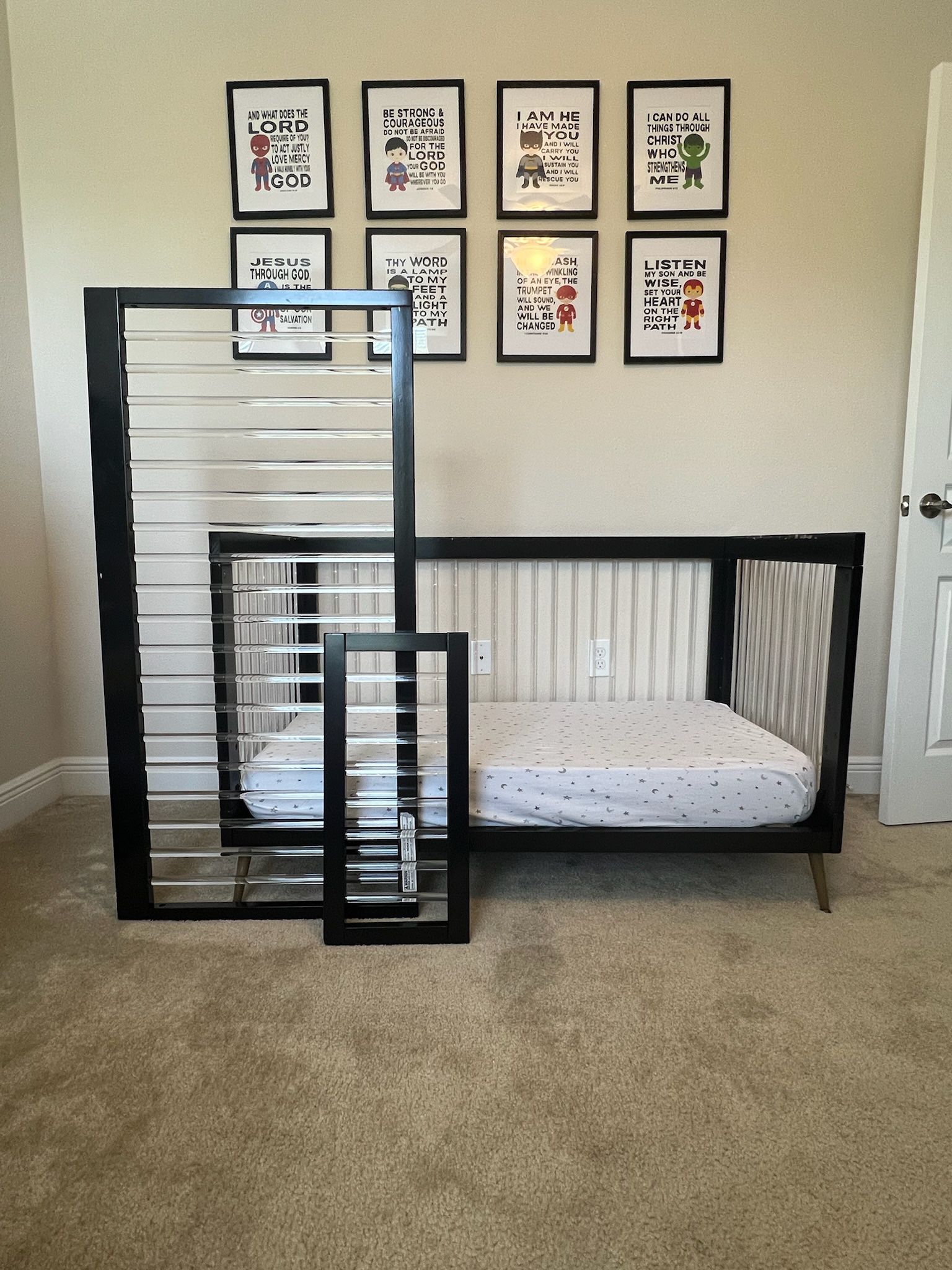 4-1 Black And Acrylic Delta Crib