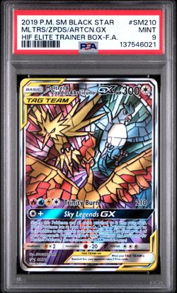 PSA 9 Moltres Zapdos Articuno GX #SM(contact info removed) Pokemon Hidden Fates Promo 0187