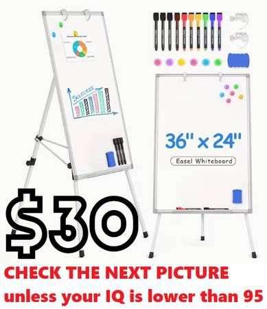 (NEW) 36x24" Magnetic Dry Erase Board with Tripod