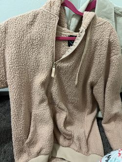 Pink Beige Fluffy Sweater