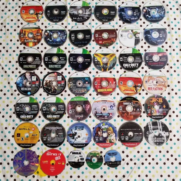 Loose Sega Dreamcast, Xbox 360, Original xbox, Nintendo Wii Playstation 2 / PS2, and Gamecube Video games (Read Description)