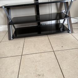 Modern Black Glass TV Stand / Entertainment Center