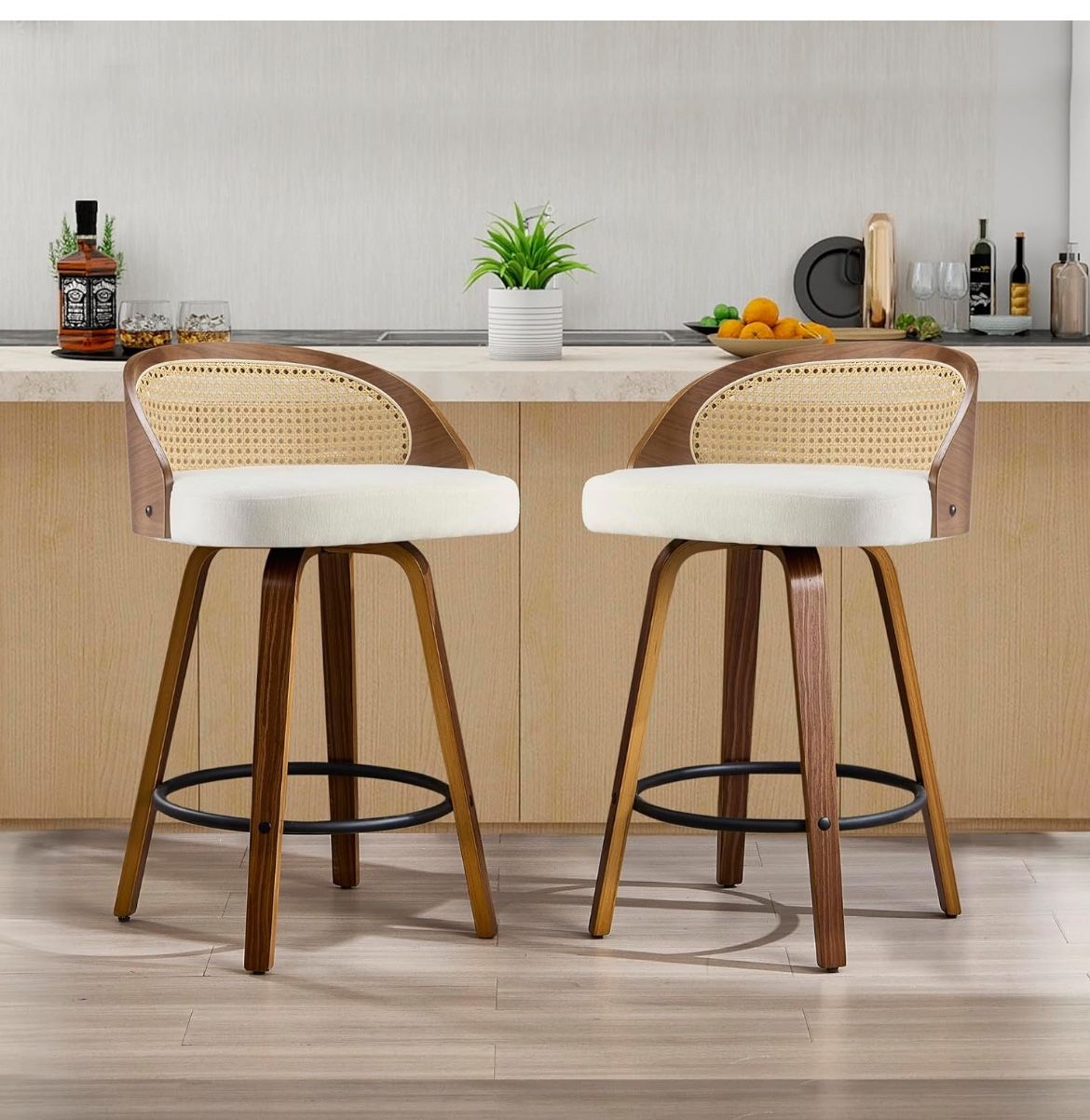 VIP SWIVEL BAR STOOLS , SET OF 2 .