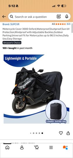 Motorcycle Cover 300D Oxford,Waterproof,Dustproof,Sun UV Protection,Windproof with Adjustable Buckles