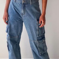 Denim Cargo Pants