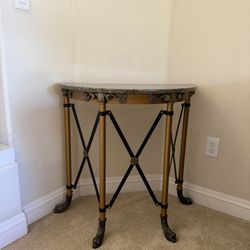 Brass & Granite Accent Table 