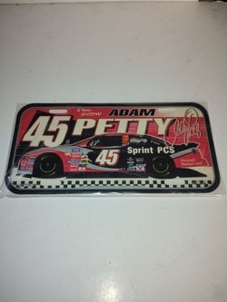 New Adam Petty #45 NASCAR Collectible License Plate