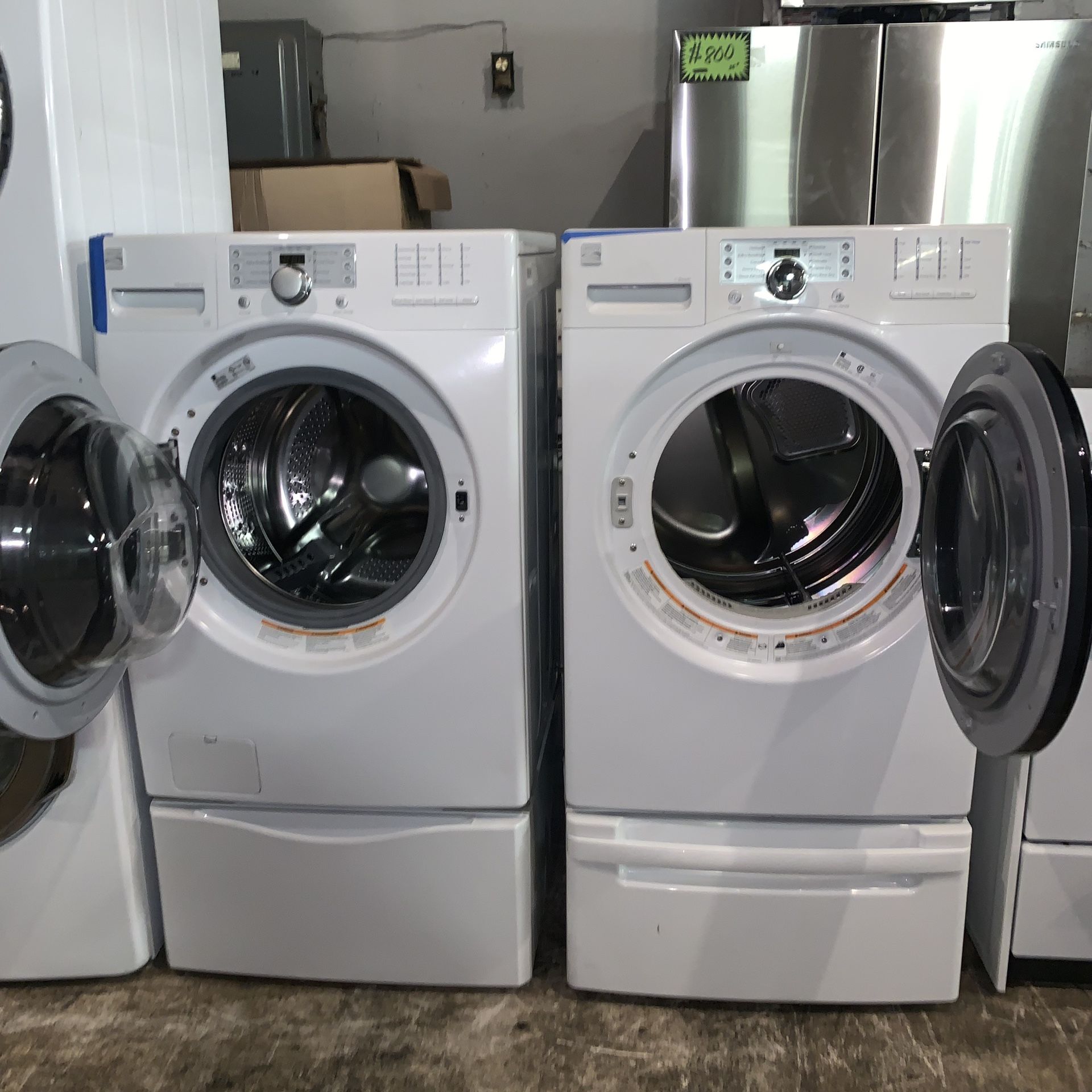Kenmore Elite front load steam washer & electric dryer set with pedestals in excellent conditions with 4 months warrnty