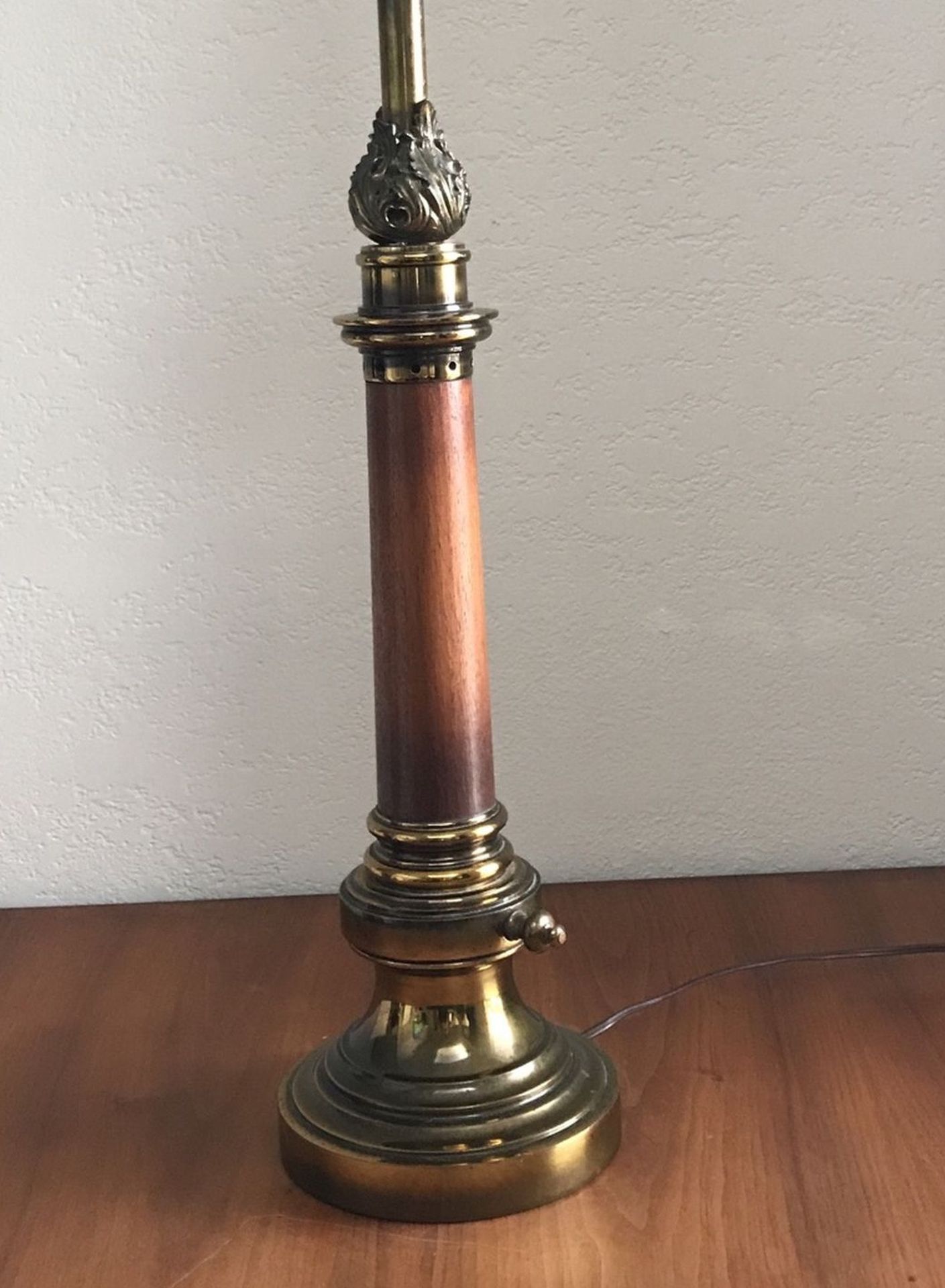 Vintage Stiffel Brass and Wood Lamp