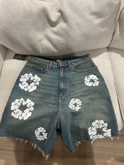Denim Tears Dirty Wash Wreath Short Light Wash