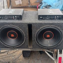 2 12 Jbl Subwoofers With Box And Boss Amps
