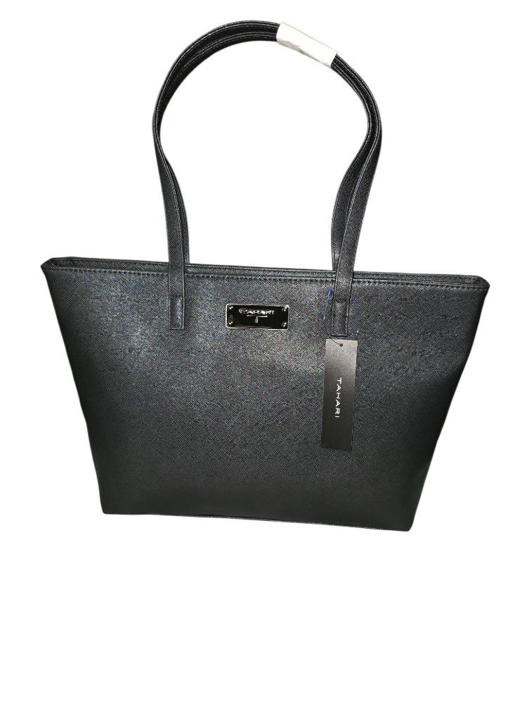 Tahari T Black Tote Bag
